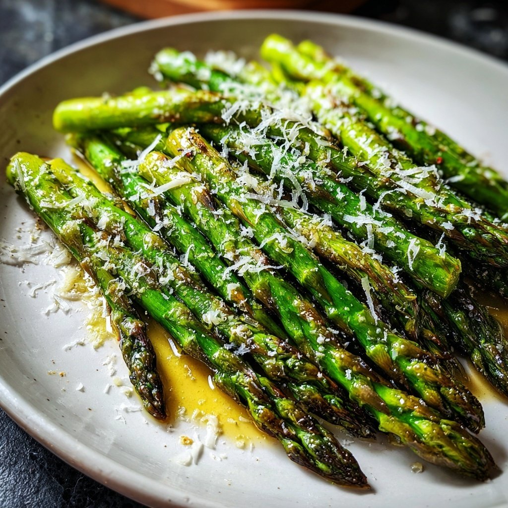 Grüner Spargel Pfanne Mit Parmesan