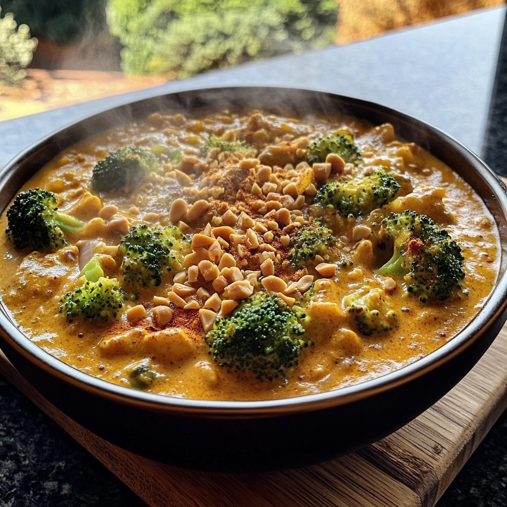 Curry mit Brokkoli und Erdnuss