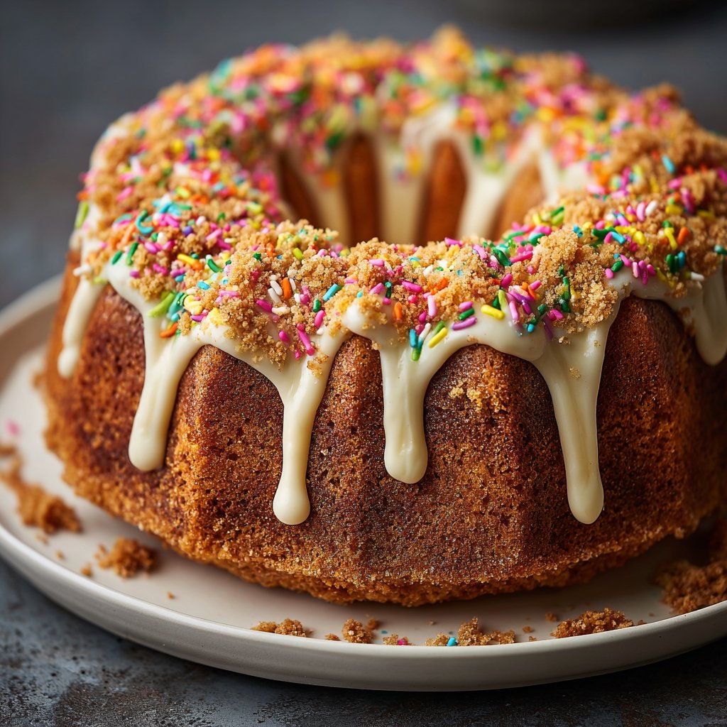 Geburtstagskuchen mit Streuseldecke