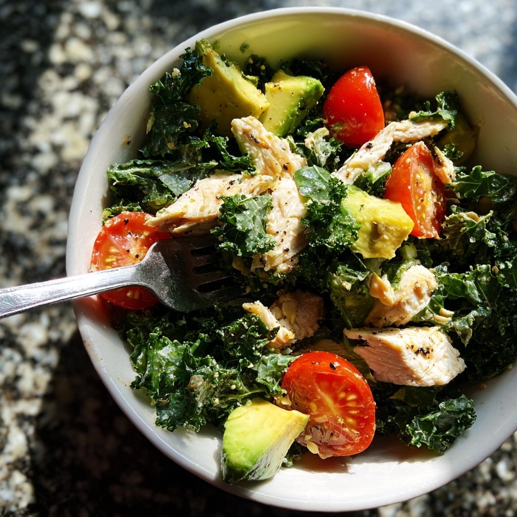 Gesunder Grünkohl-Hühnchen-Salat