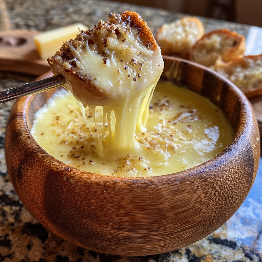 Fondue mit Gruyère und Emmentaler