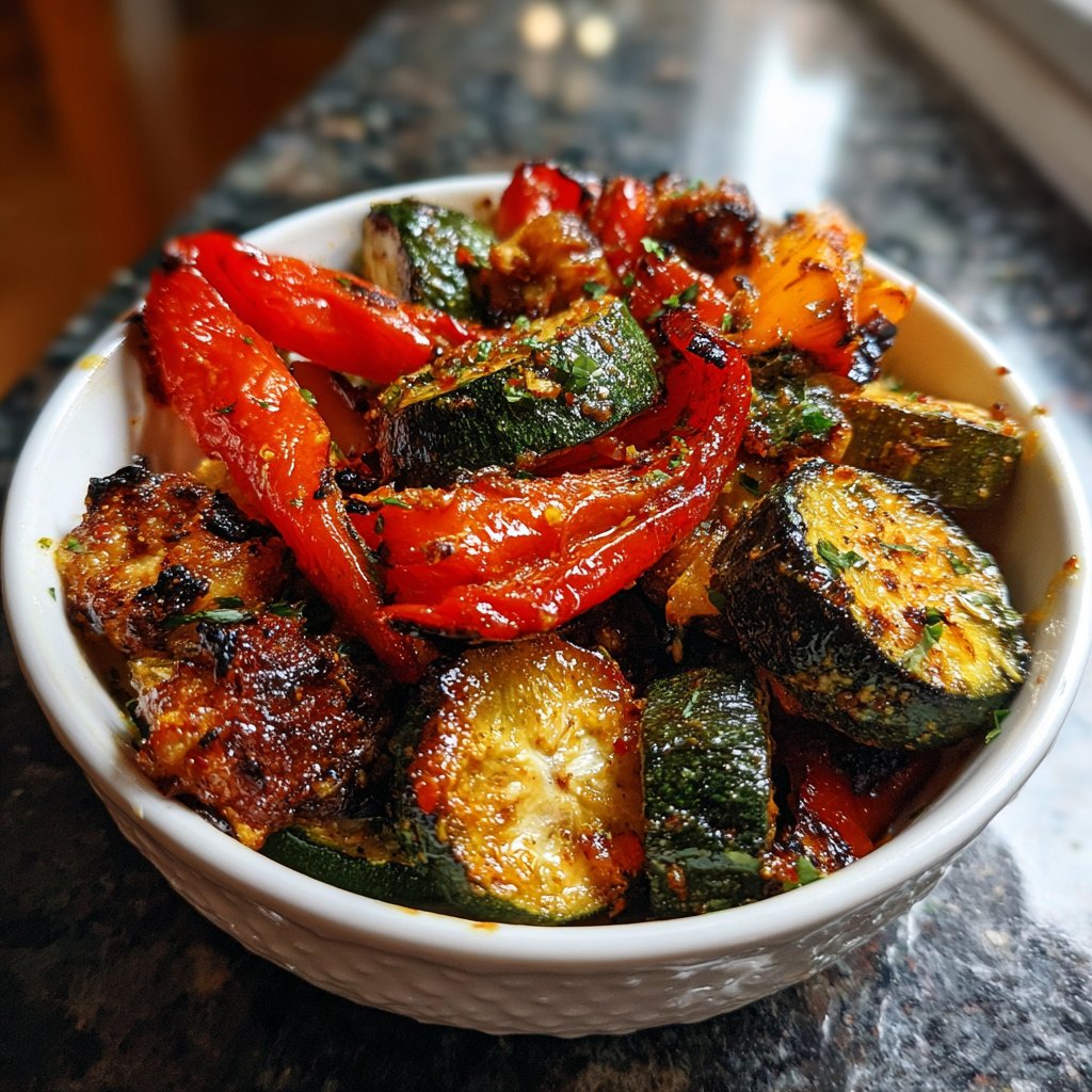 Abendessen mit gebratenem Gemüse
