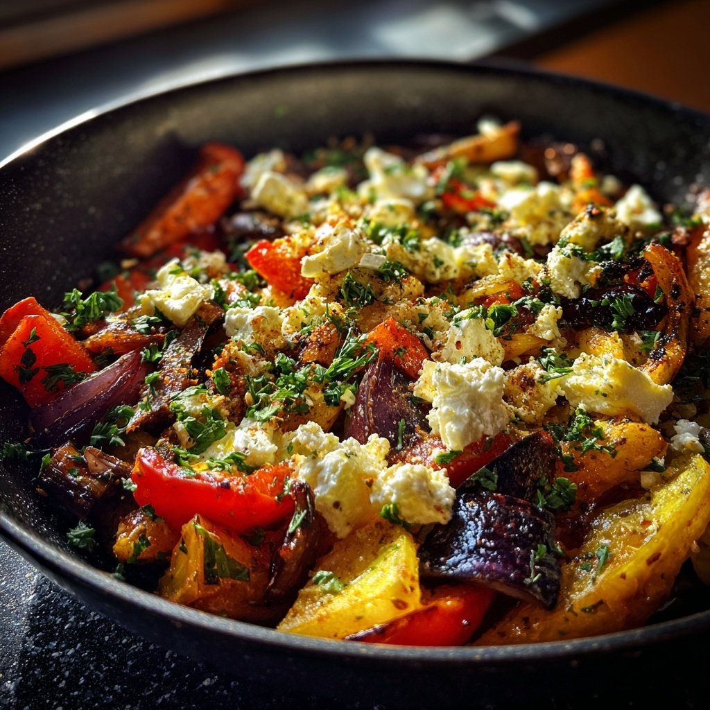Gesund & Leicht Mediterrane Gemüsepfanne mit Feta