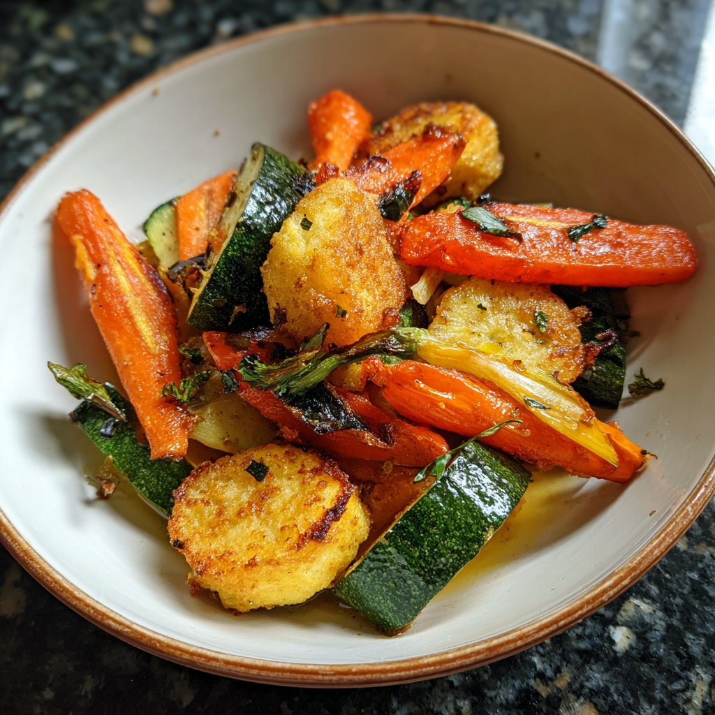 Mittagessen mit Ofengemüse