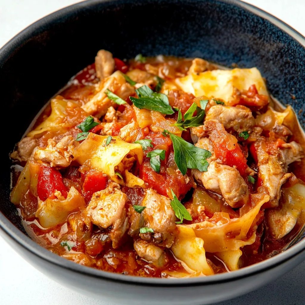 Spitzkohl Tomaten Eintopf mit Hackfleisch